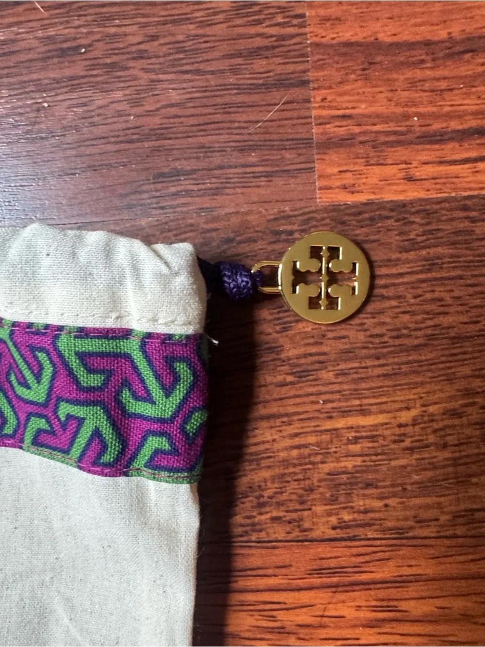 Tory Burch Canvas Drawstring Dust Bag with small accessory dust bag